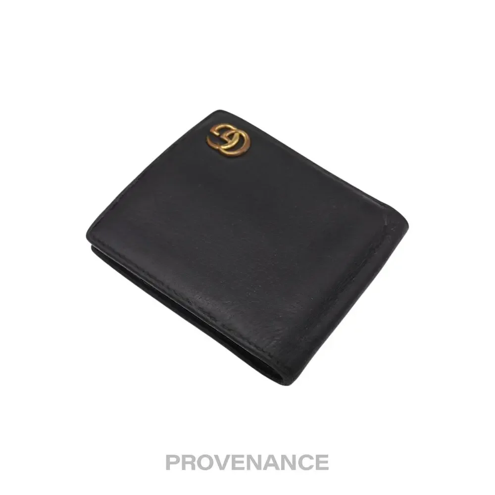 🔴 Gucci GG Marmont Bifold Wallet - Black Leather